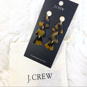 J. Crew Triangular Tortoise Drop Earrings